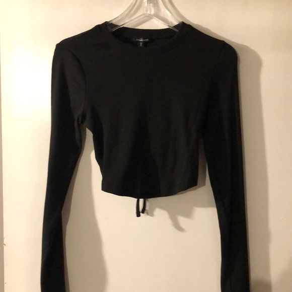 Dynamite long sleeve black crop top with open back - Picture 2 of 2